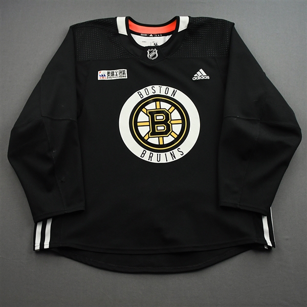 adidas<br>Black Practice Jersey w/ ORG Packaging Patch <br>Boston Bruins 2021-22<br> Size: 56