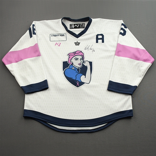 Avery, Brooke<br>Breast Cancer Awareness w/A - Worn March 12, 2022 - Autographed<br>Metropolitan Riveters 2021-22<br>#16 Size: XL
