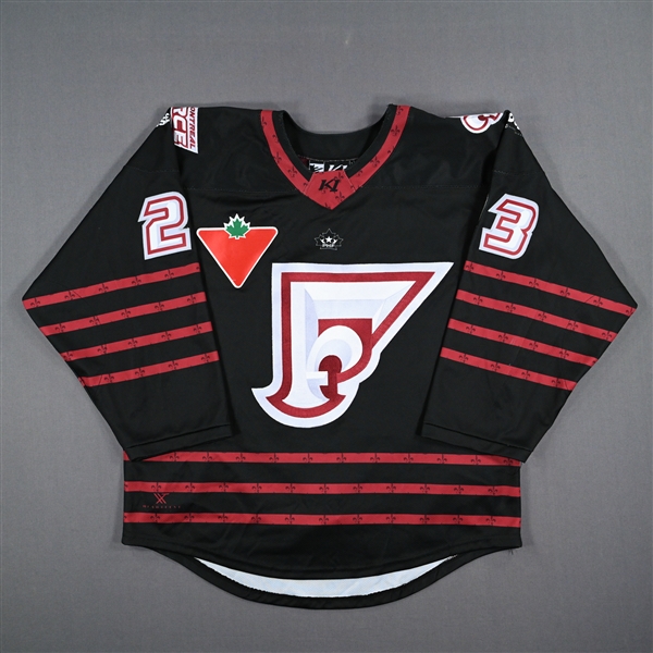 De Serres, Gabrielle<br>Black Set 1 - Worn in First Game in Franchise History - November 5, 2022 @ Buffalo Beauts<br>Montreal Force 2022-23<br>23 Size: LG