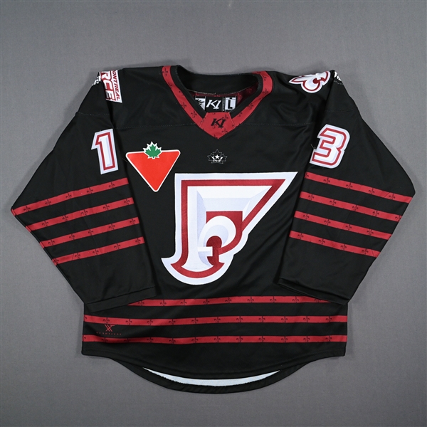 Labelle, Alexandra<br>Black Set 1 - Worn in First Game in Franchise History - November 5, 2022 @ Buffalo Beauts<br>Montreal Force 2022-23<br>#13 Size: LG