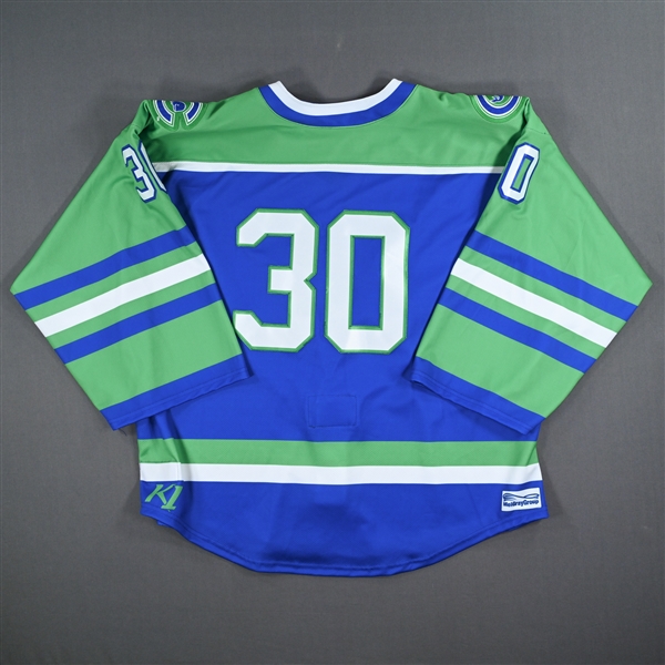 (NNOB), No Name On Back<br>Blue Set 1 - Game-Issued (GI)<br>Connecticut Whale 2022-23<br>#30 Size: XL Goalie