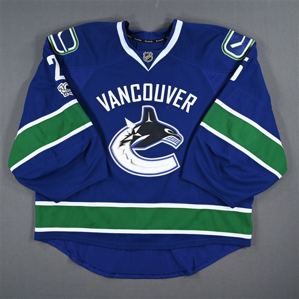 Markstrom, Jacob *<br>Blue Set 2 w/ NHL Centennial Patch - Photo-Matched<br>Vancouver Canucks 2016-17<br>#25 Size: 58+ G