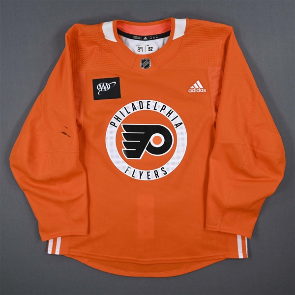 Atkinson, Cam<br>Orange Practice Jersey w/ AAA Patch <br>Philadelphia Flyers 2021-22<br>#89 Size: 52