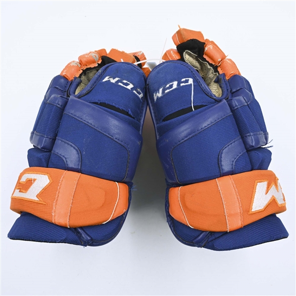 McDavid, Connor *<br>CCM Pro Gloves, Rookie, Worn in 14 games, Feb. 2, 2016 - Feb. 28, 2016 "MCDAVID" on Cuff (protector added to left glove) PHOTO-MATCHED <br>Edmonton Oilers 2015-16<br>#97 