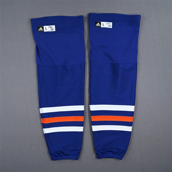 McDavid, Connor<br>Blue - adidas Socks - December 17, 2022 vs. Anaheim Ducks - PHOTO-MATCHED<br>Edmonton Oilers 2022-23<br>#97 Size: L