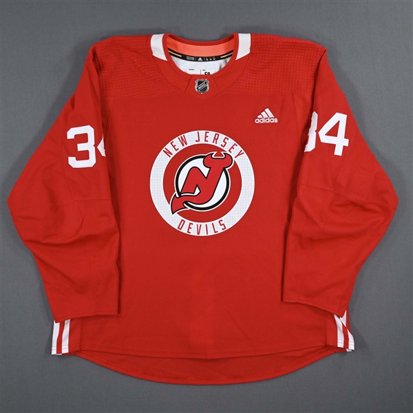 Baddock, Brandon<br>Red Practice Jersey - CLEARANCE<br>New Jersey Devils <br>#34 Size: 58