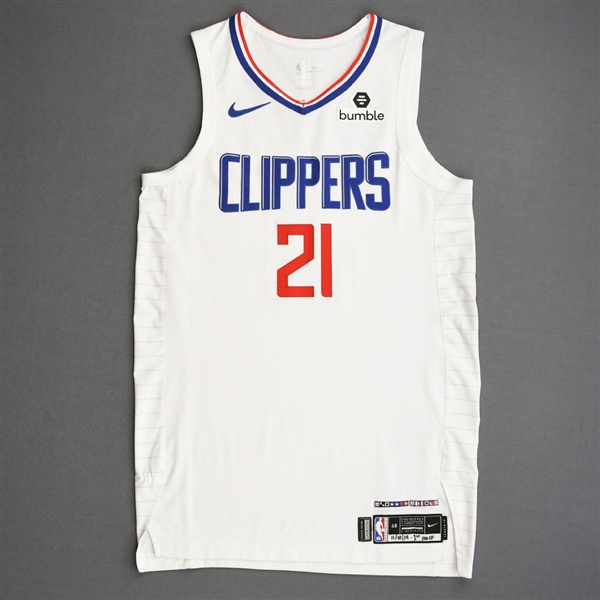 Beverley, Patrick<br>White Association Edition - Worn 11/18/19 (1st Half)<br>Los Angeles Clippers 2019-20<br>#21 Size: 48+4