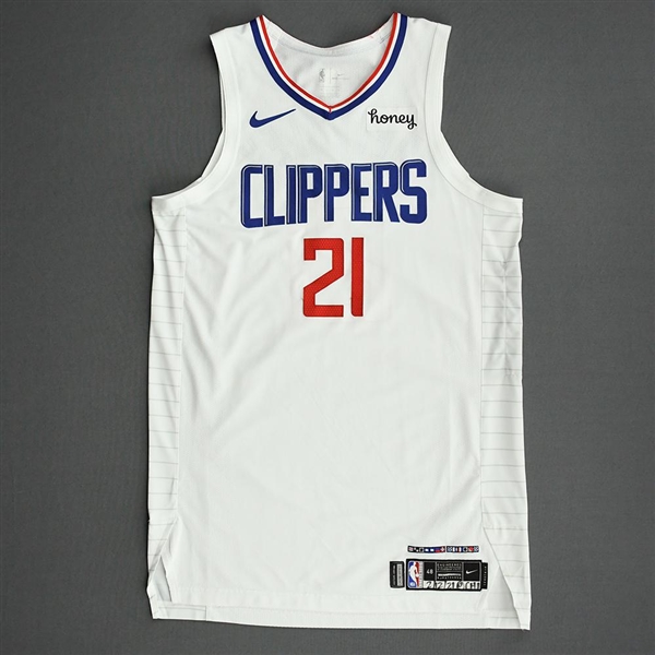 Beverley, Patrick<br>White Association Edition - Worn 2/12/21 - 2nd Half<br>Los Angeles Clippers 2020-21<br>#21Size: 48+4