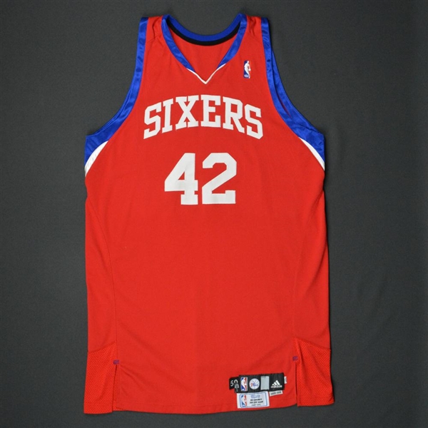 Brand, Elton *<br>Red Set 2 - Photo-Matched to 2 Games - Worn 2 Games (3/24/10, and 4/10/10)<br>Philadelphia 76ers 2009-10<br>#42 Size: 50+4