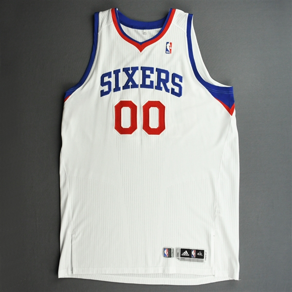 Hawes, Spencer<br>White Regular Season - Photo-Matched to 1 Game - Worn 1 Game (12/17/10)<br>Philadelphia 76ers 2010-11<br>#0 Size: 4XL+2