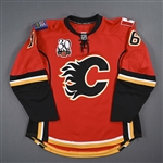 Boyd, Dustin *<br>Red Set 2 w/ 30th Anniversary Patch<br>Calgary Flames 2009-10<br>#16 Size: 56