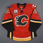 Langkow, Daymond *<br>Red Set 2 w/ 30th Anniversary Patch<br>Calgary Flames 2009-10<br>#22 Size: 52