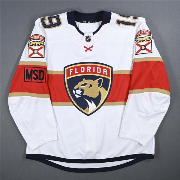 Matheson, Mike *<br>White Set 2 w/ MSD Patch<br>Florida Panthers 2017-18<br>#19 Size: 56