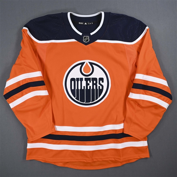 Blank - No Name or Number<br>Orange - (Adidas adizero) - CLEARANCE<br>Edmonton Oilers <br> Size: 56