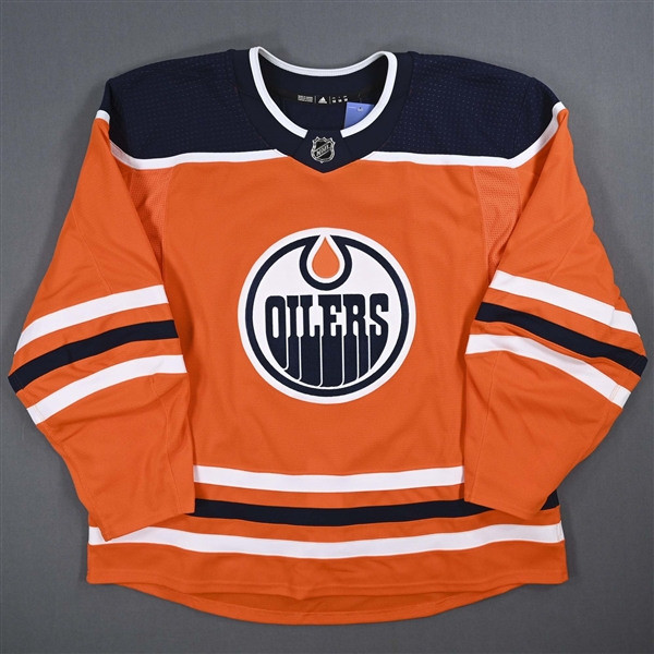 Blank - No Name or Number<br>Orange - (Adidas adizero) - CLEARANCE<br>Edmonton Oilers <br> Size: 58