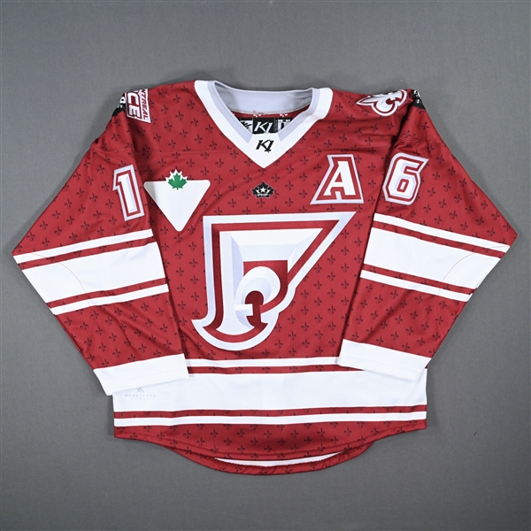 Lefort, Sarah<br>Maroon Set 1 w/A - Game-Issued (GI)<br>Montreal Force 2022-23<br>#16Size: 