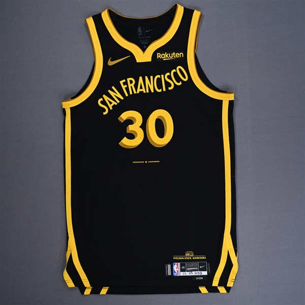 Curry, Stephen<br>City Edition - Worn 2 Games - 12/23/23 & 1/5/24<br>Golden State Warriors 2023-24<br>#30 Size: 48+4