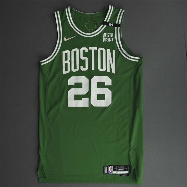 Nesmith, Aaron<br>Green Icon Edition - 2022 NBA Finals - Game 2 - Worn 6/5/22<br>Boston Celtics 2021-22<br>#26 Size: 48+4