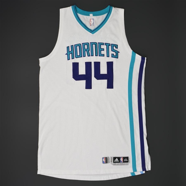 Kaminsky, Frank<br>White Regular Season - Worn 1 Game (12/7/15)<br>Charlotte Hornets 2015-16<br>#44 Size: 2XL+2