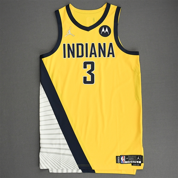 Duarte, Chris<br>Yellow Statement Edition - Worn 11/26/21<br>Indiana Pacers 2021-22<br>#3 Size: 48+4