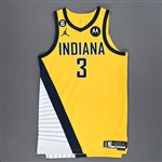 Duarte, Chris<br>Yellow Statement Edition - Worn 10/21/22<br>Indiana Pacers 2022-23<br>#3 Size: 48+4