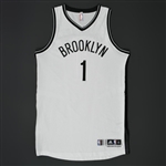 McCullough, Chris<br>White Rookie Debut - Worn 1 Game (2/8/16) - 1st Half Only<br>Brooklyn Nets 2015-16<br>#1 Size: XL+2