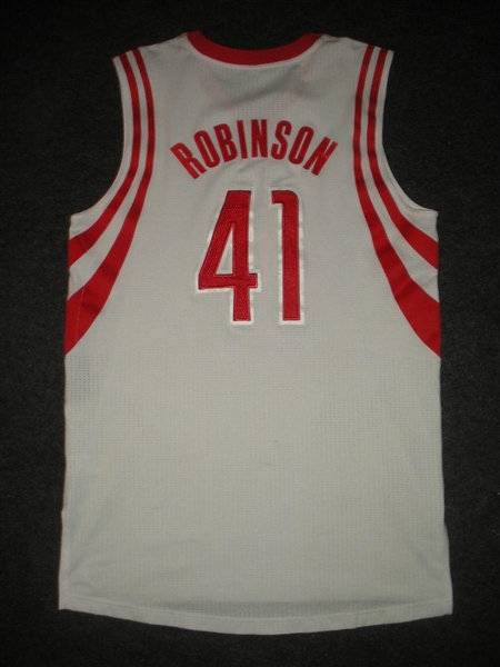 Robinson, Thomas<br>White Regular Season - 4/1/13 - Photo-Matched to 1 Game - Worn 1 Game (4/1/13)<br>Houston Rockets 2012-13<br>#41 Size: XL+2