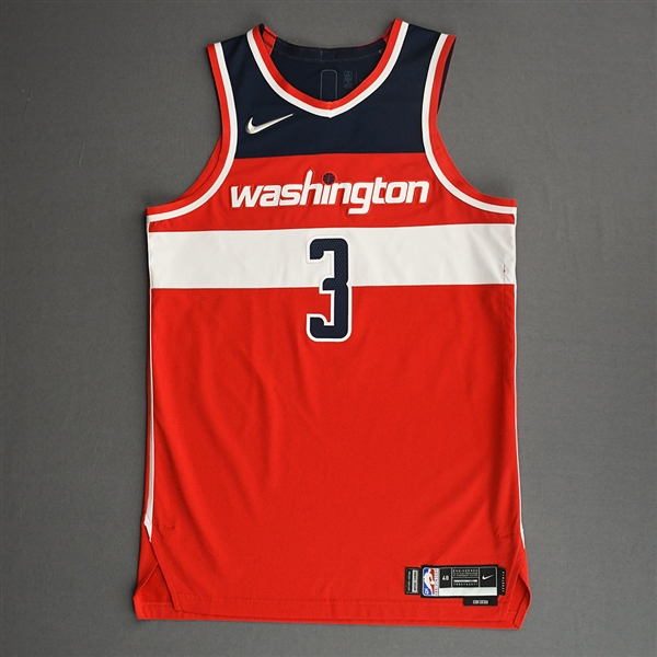 Beal, Bradley<br>Red Icon Edition - Worn 2 Games (11/17/21 & 11/18/21)<br>Washington Wizards 2021-22<br>#3 Size: 48+4