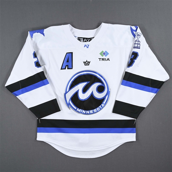 Albers, Jonna<br>White Set 1 / Playoffs / Isobel Cup Final w/A - 100th Career Point<br>Minnesota Whitecaps 2022-23<br>#3 Size: SM