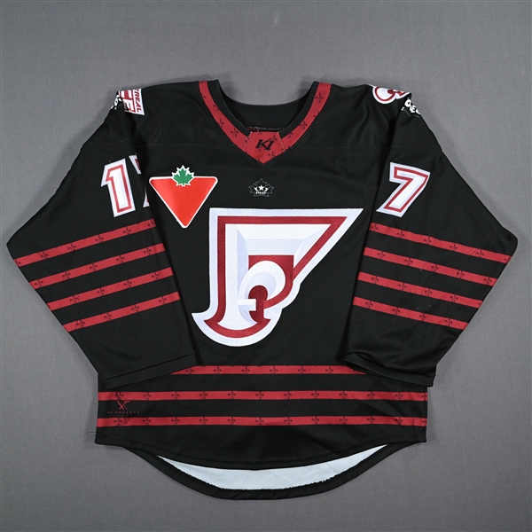 Deaudelin, Christine<br>Black Set 1 - Worn in First Game in Franchise History - November 5, 2022 @ Buffalo Beauts<br>Montreal Force 2022-23<br>#17 Size: LG