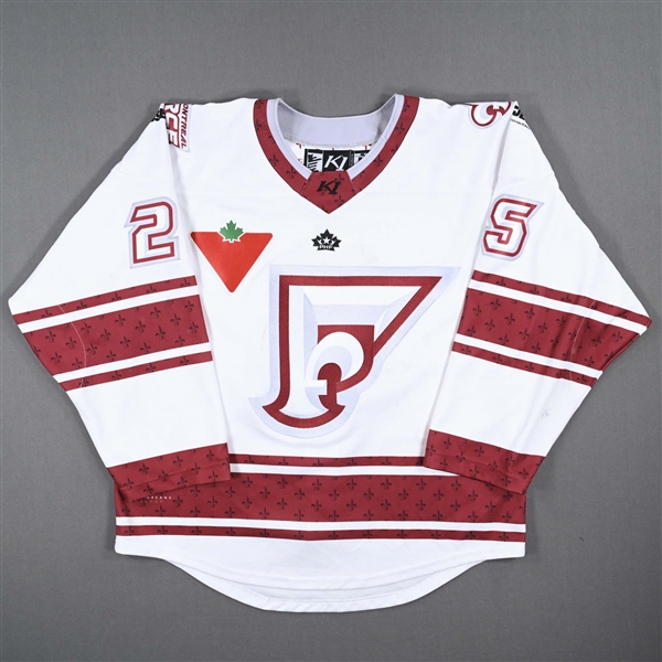 Holmes, Alyssa<br>White Set 1 - First PHF Game in Quebec<br>Montreal Force 2022-23<br>#25 Size: LG