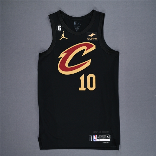 Garland, Darius<br>Black Statement Edition - Worn 11/27/2022 (Recorded a Double-Double)<br>Cleveland Cavaliers 2022-23<br>#10 Size: 46+4