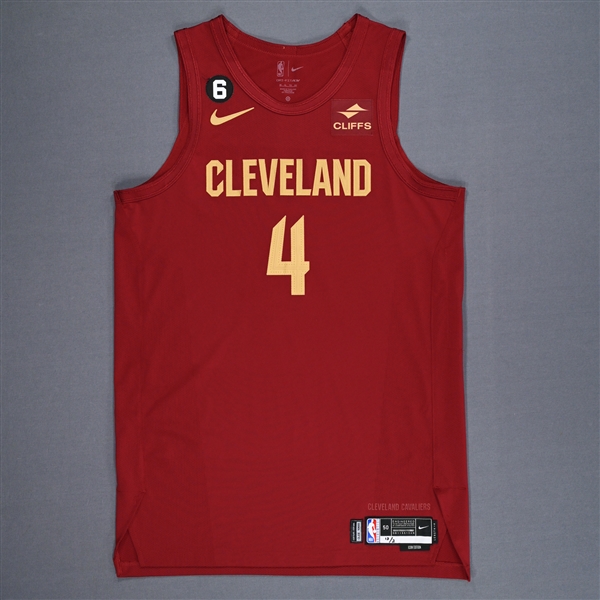 Mobley, Evan<br>Wine Icon Edition - Worn 12/2/2022 (Recorded a Double-Double)<br>Cleveland Cavaliers 2022-23<br>#4 Size: 50+4