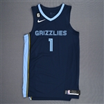 Chandler, Kennedy<br>Navy Icon Edition - Worn 11/13/2022<br>Memphis Grizzlies 2022-23<br>#1 Size: 46+4