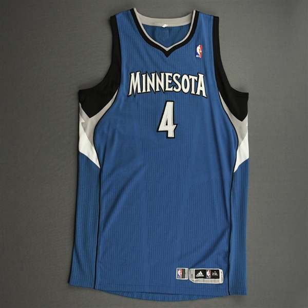 Johnson, Wesley<br>Blue Regular Season - Worn 1 Game (11/7/10)<br>Minnesota Timberwolves 2010-11<br>#4 Size: 2XL+4