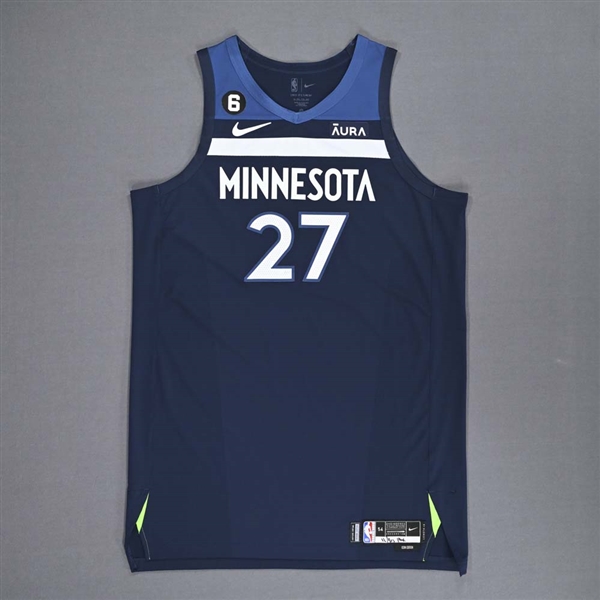 Gobert, Rudy<br>Navy Icon Edition - Worn 11/9/2022 (Recorded a Double-Double)<br>Minnesota Timberwolves 2022-23<br>#27 Size: 54+6