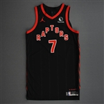 Lowry, Kyle<br>Black Statement Edition - Worn 2/2/2021 (Recorded a Triple-Double)<br>Toronto Raptors 2020-21<br>#7 Size: 50+6