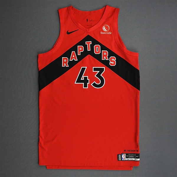 Siakam, Pascal<br>Red Icon Edition - Worn 1/29/2021<br>Toronto Raptors 2020-21<br>#43 Size: 52+6