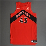 Siakam, Pascal<br>Red Icon Edition - Worn 12/8/21 (Recorded a Double-Double)<br>Toronto Raptors 2021-22<br>#43 Size: 52+6