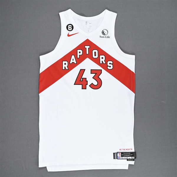 Siakam, Pascal<br>White Association Edition - Worn 10/21/2022 (Recorded a Triple-Double)<br>Toronto Raptors 2022-23<br>#43 Size: 52+6