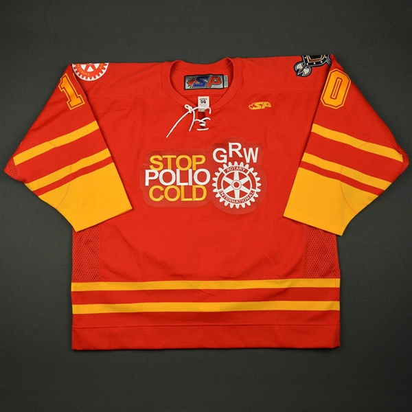 Brouillette, Julien<br>Red "Stop Polio Cold" -  Feb. 18<br>Greenville Road Warriors 2010-11<br>#10 Size:56