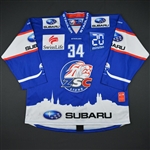 Matthews, Auston *<br>Blue Playoffs - Autographed - Photo-Matched<br>ZSC Lions 2015-16<br>#34 Size: XL