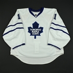 Raycroft, Andrew<br>White Set 2 (RBK 2.0)<br>Toronto Maple Leafs 2007-08<br>#1 Size: 58G