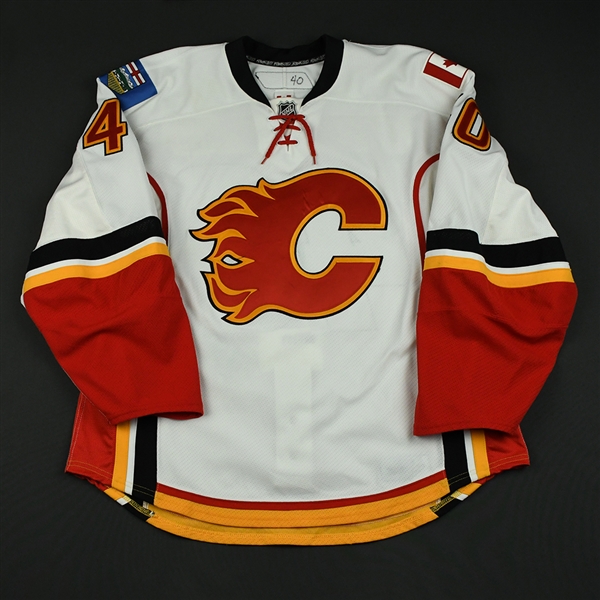 Leopold, Jordan<br>White Set 3 / Playoffs<br>Calgary Flames 2008-09<br>#40 Size: 56