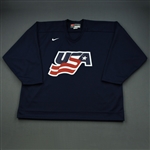 Komisarek, Mike * <br>Blue, U.S. Olympic Mens Orientation Camp Issued Jersey, Signed<br>USA 2009<br>#8 Size: XXL