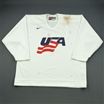 Scuderi, Rob * <br>White, U.S. Olympic Mens Orientation Camp Worn Jersey, Signed<br>USA 2009<br>#4 Size: XL