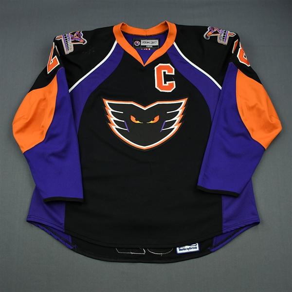 Kane, Boyd * <br>Black Set 1 w/C, Signed<br>Philadelphia Phantoms 2007-08<br>#28 Size: 58