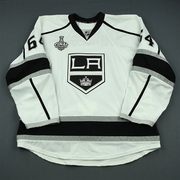 Andreoff, Andy<br>White  - Stanley Cup Final Set 1 - Game-Issued<br>Los Angeles Kings 2013-14<br>#64 Size: 58