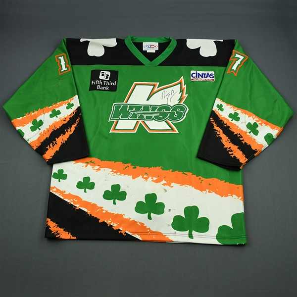 Turner, Tim * <br>St. Patricks Day - Autographed<br>Kalamazoo Wings 2004-05<br>#17 Size: XXL