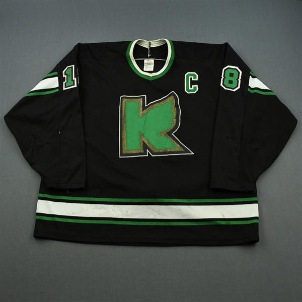 Robinson, Scott * <br>Black w/C<br>Kalamazoo Wings 1991-92<br>#18 Size: XL